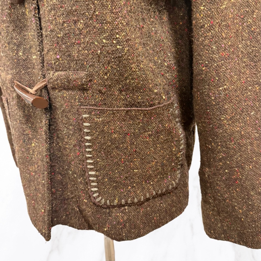 The Territory Ahead Women’s Wool Blend Brown Tweed Collared Toggle Coat, Size S - Picture 4 of 10
